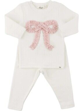 oh baby! Pink Ruffle Bow Set 3-6 Months